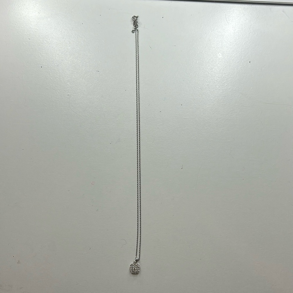 Silver square diamond necklace